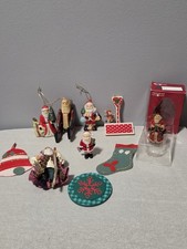 Vintage Christmas Ornament Lot Ceramic Wood Plastic Felt Paper Mache Flocked picture
