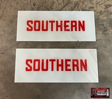 RARE - Pair of Original SOUTHERN Gas Pump Ad Glass picture