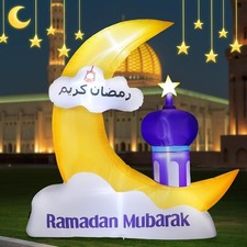 Lewondr 6FT Outdoor Inflatable Ramadan Moon 5 LED Lights picture