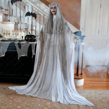 Life Size Ghost Girl Halloween Decoration 5.7 Ft Standing Haunted House Prop picture