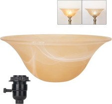 Glass Lamp Shade Replacement for Torchiere Floor Lamps，Lamp Shade for Amber picture