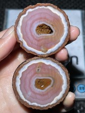 1 Pair pink Rough Unpolished China Agate Nodule Xuanhua crystal 100g 86 picture