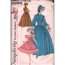 Vintage Simplicity 3294 Centennial Costume Square Dance Dress Bonnet Pattern 12 picture