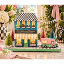 NEW MacKenzie-Childs Calico Paper Illuminated Garden Shop Whimsical Decor picture