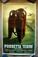 Vintage Original 1973 ITALY Travel Poster Train airline art tourism Tuscany air picture