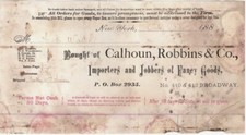 Calhoun, Robbins, Co. Fancy Goods to H. E. Walter, Richfield Springs, NY 7/18/82 picture