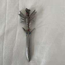 Vintage Gallo Pewter Dragon Sword Letter Opener Stephan Tofano Signed Jeweled picture