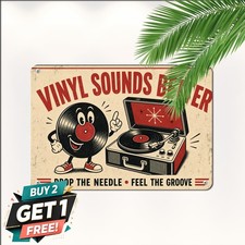 Record Store Music Plaque Metal Sign Audio Studio Decor Plaque 8x12 picture