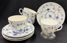 Royal Copenhagen Blue Fluted #1 Cup & Saucer Set of 4 * 1st Quality 1961 picture