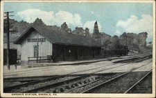 OAKDALE PENN PA Railroad Train Station Depot Antique Postcard picture