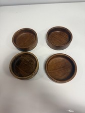 vintage mid-century modern round wooden bowls picture