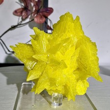 1.66lb  Rare yellow sulfur quartz crystal mineral specimen picture