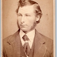 c1870s Galion OH Man Mutton Chops Sideburns Photo CDV Reck Studio Main St Ohio picture