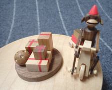 Wooderful Life Music Box - Toy Land - Moving Monkey with Red Hat on a Tricycle picture