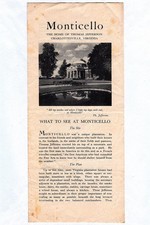 Vintage 1950s Jefferson MONTICELLO Charlottesville VIRGINIA Souvenir Pamphlet picture