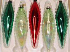 Lot VTG Unsilvered Glass Assorted Large Bumpy ICICLES Christmas Ornaments picture