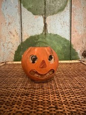 Antique Paper Mache' Jack-O-Lantern Pumpkin, 3