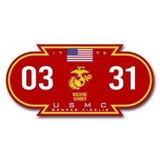 STICKER USMC MOS 0331 MACHINE GUNNER Marine Corps Prior Service Marine 5