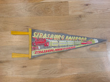 STRASBURG RAILROAD - PENNSYLVANIA PA - VINTAGE - SOUVENIR - PENNANT BANNER FLAG  picture