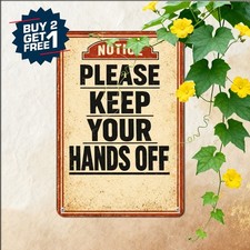 Stacked Typography Warning Poster Distressed Industrial Metal Tin Sign Decor picture