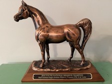 HUGE Gladys Brown Edwards 2010 Champion Arabian Horse Bronze Sculpture Trophy picture