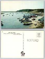 Chatham Massachusetts Cape Cod Oyster River Fishing Shacks Boats Postcard picture