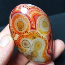 TOP 79.6G Natural Polished Silk Banded Lace Agate Stone Madagascar A362 picture