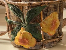 Vintage Rustic Wooden Flower Planter Basket Hand Made Folk Art picture
