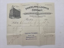 1896 antique FREELAND-LOOMIS COMPANY boston ma MEN'S CLOTHING illus RECEIPT picture