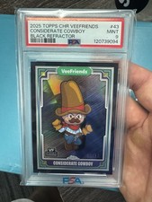2025 Topps Chrome Veefriends Considerate Cowboy Black Refractor /10 PSA 9 picture
