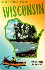 Greetings from Wisconsin Vacation Paradise Vintage Postcard 5P21-26 picture