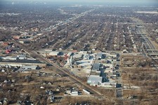 Photo:Detroit Michigan Aerial View 1910s Metropolitan Area Railroad Yard picture