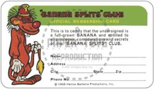 BANANA SPLITS FAN CLUB MEMBERSHIP CARD picture