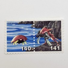 Kabuto Kabutops Pokemon Stamp Style Mini Paper Card #140-141 Nintendo Shogakukan picture