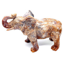 8.8'' Natural Ocean jasper Crystal Carved Elephant Sculpture , Home Decoration picture