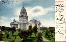 Springfield Illinois State Capital Building Posted 1907 Postcard UDB picture