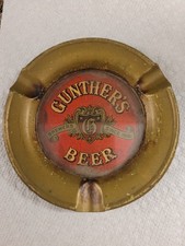 Vintage Gunther's Beer Advertising Glass Insert Ashtray - Used picture