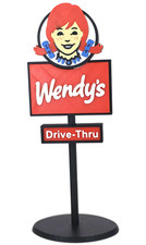 Miniature Wendy's Restaurant Drive-Thru Sign - 8
