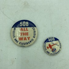 2 Vintage IAM District 508 Missile Electronic Union Pins Lockheed Aerospace picture