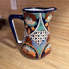 Talavera Lead Free Garay Mexico Hand Made Pitcher Vintage  picture