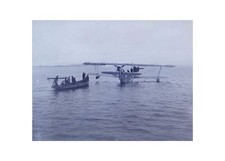 1927 Squantum Air Mail Seaplane SS Leviathan Flight Glass Negative OOAK picture