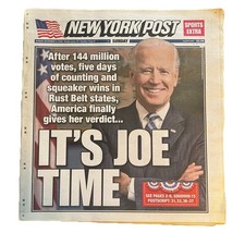November 8 2020 New York Post - Its Joe Time Biden Beats Trump Election picture