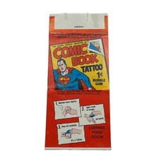1962 Topps Superman Tattoo Bubble Gum Comic Book Wrapper Tattoo/ VG picture
