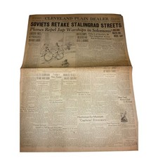 1942 Cleveland Plain Dealer Newspaper WWII Stalingrad Retaken Solomons Buick Ad picture