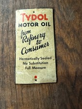Vintage 1920s-30s Tydol Motor Oil Metal Advertising Refinery to Consumer 3-3/8