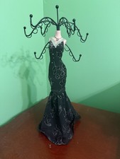 Vintage Prestige Jewelry Stand Holder Victorian Black Dress Mannequin  Preowned picture