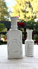 Rare Vintage Heavy Cast Iron Advertising Bottles Grand Union Hoyt’s Pair Decor picture