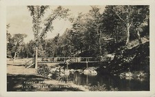 WILDCAT BRIDGE & 6TH TEE EAGLE MT HOUSE POSTCARD JACKSON NEW HAMPSHIRE 1936 RPPC picture