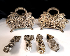 6 Pc Lot ~ 2 Godinger Vin 1994 Plated Napkin Holders Set of 4 SS Cheese Servers picture