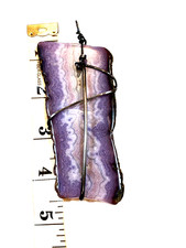 Southwestern Purple Agate Cross Pendant Extra Large Wrapped In Sterling Silver picture